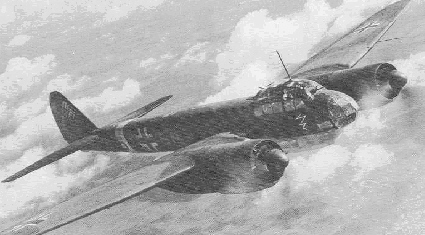 Ju 88 der Stabsstaffel im Fluge ber Russland